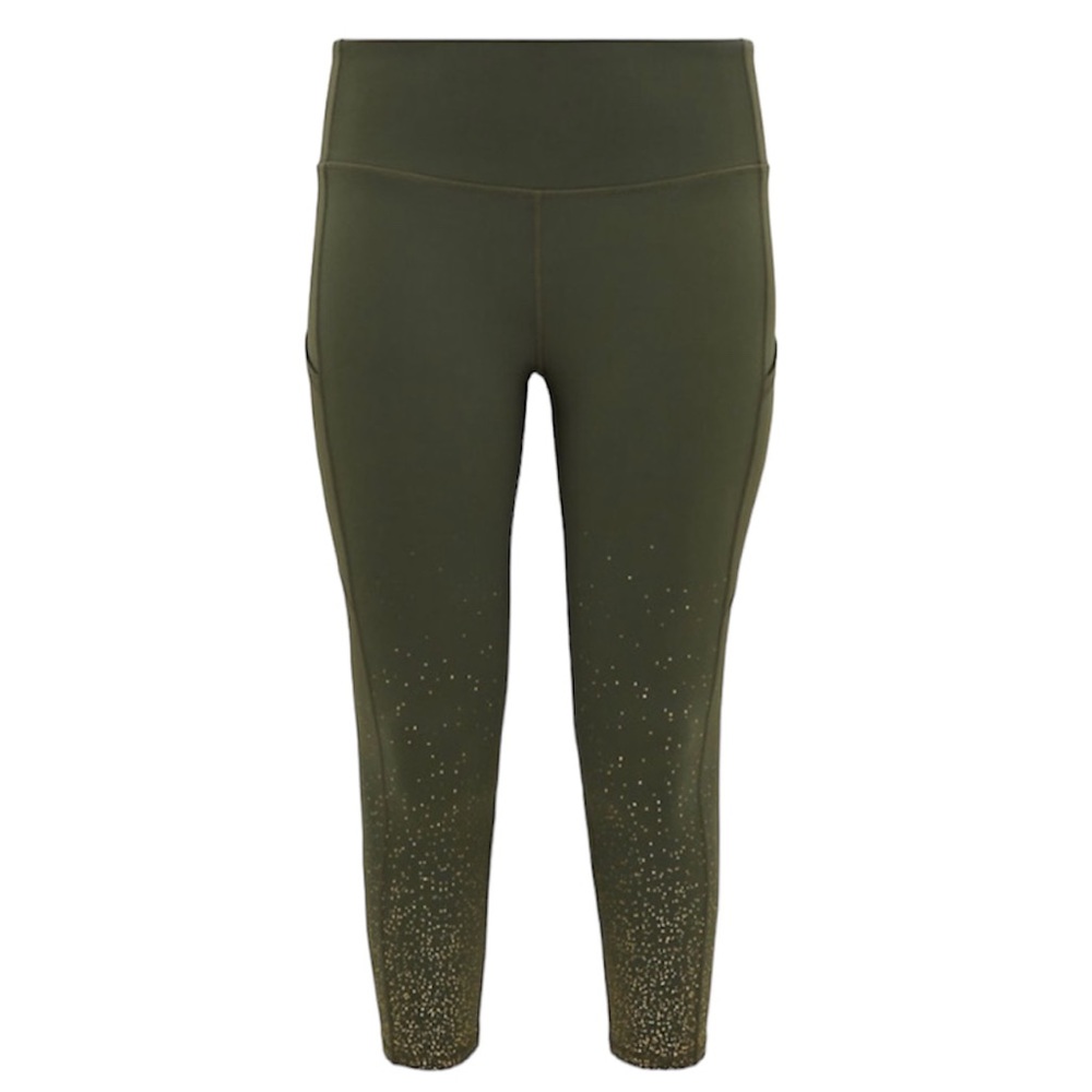 Torrid Women’s Plus Size Olive Green Gold Dot Crop Active Legging Size 1X - Picture 6 of 11